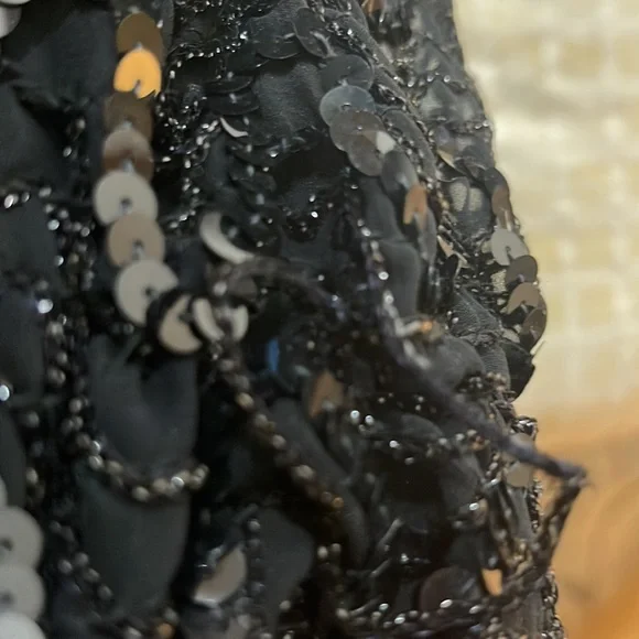 Vintage 1980s SEQUIN Slouchy Fit SEQUIN Drop Waist On/Off Shoulder Party… - Picture 9 of 9